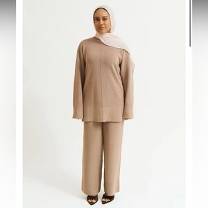 MAYA KNIT TOP & PANT SET (CHAI)